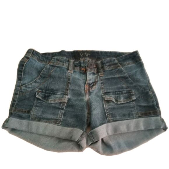 Jessica Simpson Short Size 26  Distressed Cuffed Denim Short Pockets HOt Shorts - Picture 1 of 4